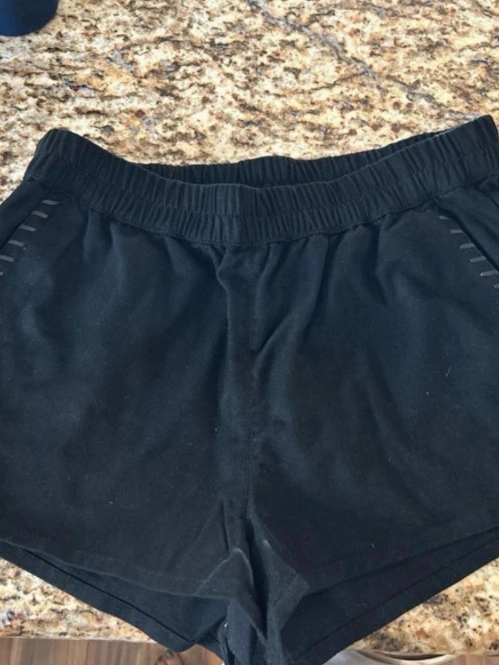 H&M Women’s Black Athletic Shorts with Laser-Cut Details